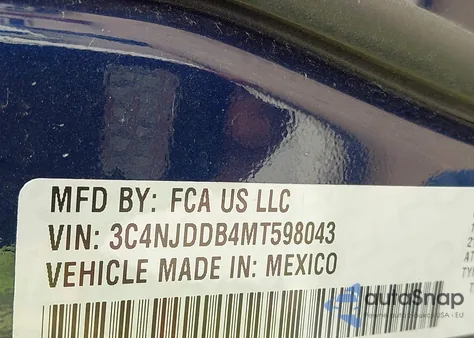 2021 Jeep Compass Trailhawk 4X4 z USA, uszkodzony, nr VIN 3C4NJDDB4MT598043